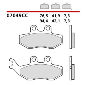 Pastiglie Freno Brembo 07049CC Scooter Carbon Ceramic (1 coppia per 1 disco)