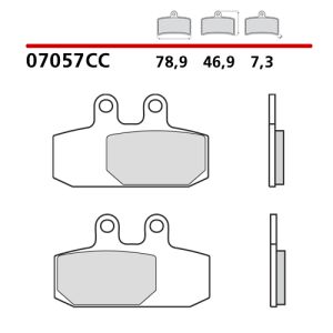 07057CC - Pastiglie Freno Brembo Scooter Carbon Ceramic (1 coppia per 1 disco) (modelli nella descrizione)