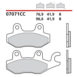 07071CC - Pastiglie Freno Brembo scooter Sinterizzato (1 coppia per 1 disco) pinza destra anteriore Suzuki Burgman 400 07-