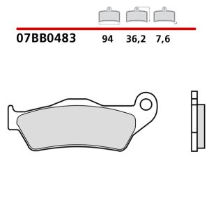 Pastiglie Freno Brembo 07BB0483 Genuine Parts (1 coppia per 1 disco)