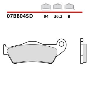 07BB04SD - Pastiglie Freno Brembo off road (1 coppia per 1 disco)