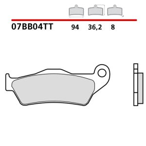 Pastiglie Freno Brembo 07BB04TT Genuine Parts (1 coppia per 1 disco)