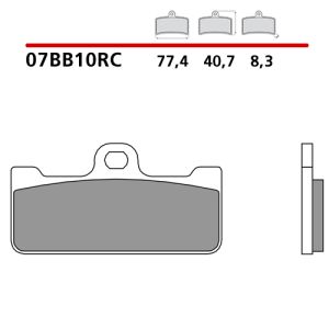 Pastiglie Freno Brembo 07BB10RC sinterizzate racing (1 coppia per 1 disco)