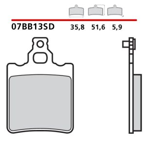 07BB13SD - Pastiglie Freno Brembo sinterizzate off-road (1 coppia per 1 disco)