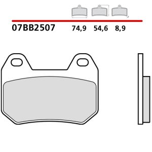 07BB2507 - Pastiglie Freno Brembo (1 coppia per 1 disco)