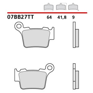 07BB27TT - Pastiglie Freno Brembo semimetallica (1 coppia per 1 disco)