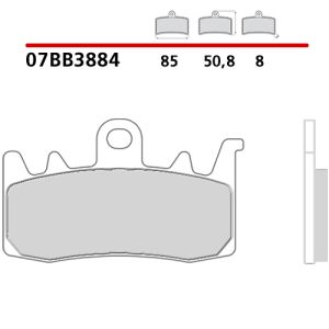 07BB3884 - Pastiglie Freno Brembo Genuine Parts, (1 coppia per 1 disco)
