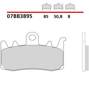 Pastiglie Freno Brembo 07BB3895 Genuine Parts, (1 coppia per 1 disco)