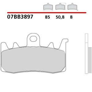 Pastiglie Freno Brembo 07BB3897 Genuine Parts, (1 coppia per 1 disco)