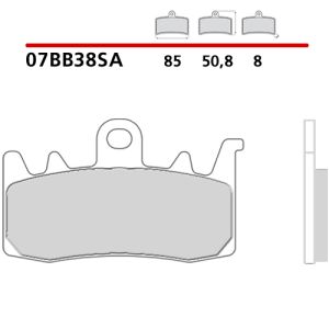 07BB38SA - Pastiglie Freno Brembo sinterizzate strada (1 coppia per 1 disco)