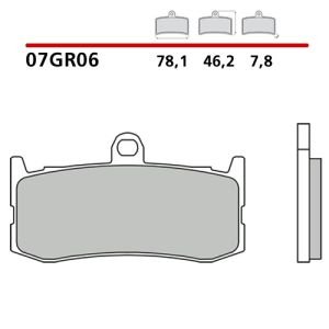 07GR06SC - Pastiglie Freno Brembo sinterizzate racing, per Triumph Daytona 675 modelli 09-17 (1 coppia per 1 disco)