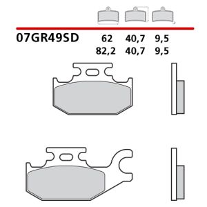 07GR49SD - Pastiglie Freno Brembo OFF ROAD Bombardier Yamaha  (1 coppia per 1 disco)