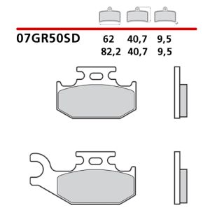 07GR50SD - Pastiglie Freno Brembo off road Bombardier vedi descr. (1 coppia per 1 disco)