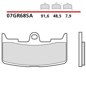 07GR68SA - Pastiglie Freno Brembo sinterizzate strada (1 coppia per 1 disco)