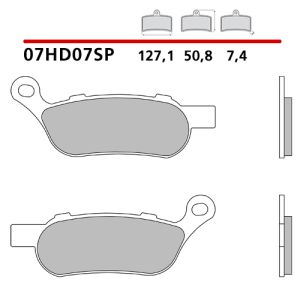 07HD07SP - Pastiglie Freno Brembo sinterizzate posteriore (1 coppia per 1 disco) HARLEY DAVIDSON (mod. nella descrizione)