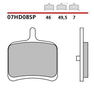 07HD08SP - Pastiglie Freno Brembo sinterizzate posteriore (1 coppia per 1 disco) BUELL e EBR (mod. nella descrizione)