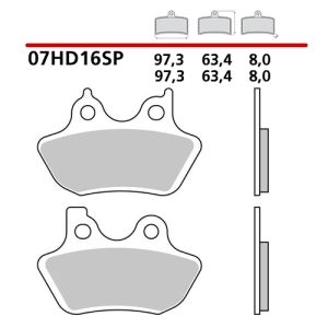 07HD16SP - Pastiglie Freno Brembo sinterizzate posteriore strada (1 coppia per 1 disco) HARLEY DAVIDSON