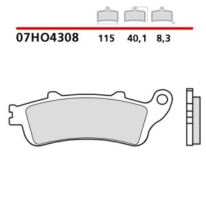 07HO4308 - PASTIGLIE FRENO BREMBO (1 COPPIA PER 1 DISCO)