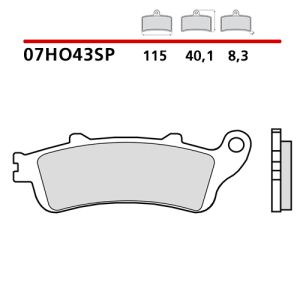 07HO43SP - Pastiglie Freno Brembo sinterizzate strada posteriori (1 coppia per 1 disco)