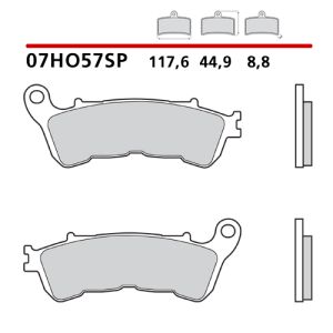 07HO57SP - Pastiglie Freno Brembo sinterizzate strada posteriori per Honda CBF 1000 ABS 06-10, (1 coppia per 1 disco)