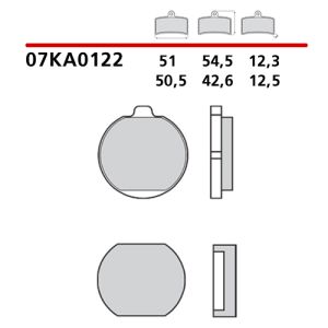 07KA0122 - Pastiglie Freno Brembo Genuine Parts kAWASAKI vari modelli anni 70-80 (1 coppia per 1 disco)