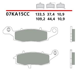 07KA15CC - Pastiglie Freno Brembo carbon ceramic Posteriori Kawasaki VN, Suzuki Marauder/Intruder (1 coppia per 1 disco)