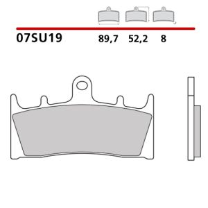 07SU19SC - Pastiglie Freno Brembo Sinterizzate strada/pista (1 coppia per 1 disco) x pinza a 6 pistoncini