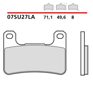 07SU27LA - Pastiglie Freno Brembo sinterizzate strada long life (1 coppia per 1 disco), per pinze radiali Suzuki