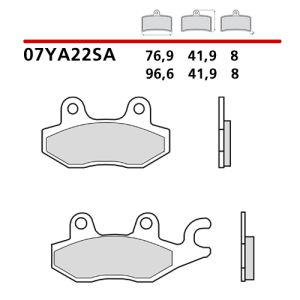07YA22SA - Pastiglie Freno Brembo sinterizzate strada (1 coppia per 1 disco), su Triumph e Yamaha XTZ 750 per pinza destra