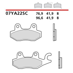 07YA22SC - Pastiglie Freno Brembo sinterizzate strada/pista per YAMAHA e Benelli caffè nero (1 coppia per 1 disco)