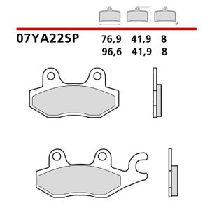 07YA22SP - Pastiglie Freno Brembo sinterizzate strada posteriori (1 coppia per 1 disco)