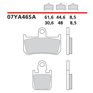 07YA46SA - Pastiglie Freno Brembo sinterizzate strada (2 coppie per 1 disco) per pinza a 6 pistoncini