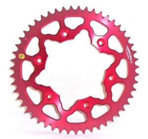 Corona 53 Denti Sitta in Ergal, colore rosso, passo 520, Honda vari modelli Cross/enduro tra cui CRF 250 04-18 - CRF/CRE 450 02-17 - Beta 430 RR/RS (Vedi descrizione), codice 101N53-RED