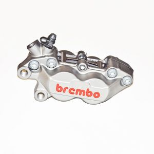 P4 30/34 SX interasse 40 mm titanio con logo rosso pinza fissa anteriore brembo codice 20516579