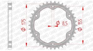 Corona 40 Denti SILVER Sitta in Ergal passo 525 per KTM 1290 Super Duke R/GT 14-20 codice 205T40-25