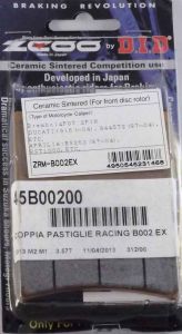 Pastiglie Freno ZCOO codice 45B00200 Mescola EX Modulabile (1 coppia per 1 disco)