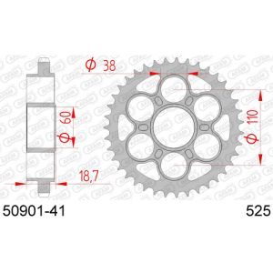 Corona in acciaio AFAM PER PANIGALE codice 50901-41