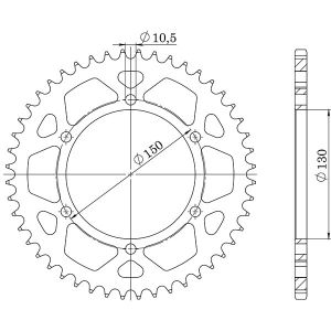 Corona Superprox acciaio 47 denti Honda Transalp 600/700 87-2013  catena 525, codice 541050247