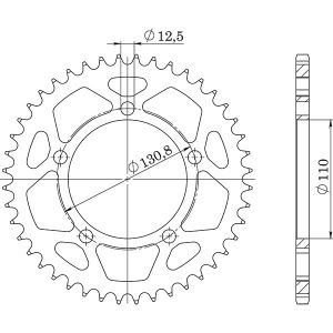 Corona Superprox acciaio 45 denti BMW S1000 RR 9-18 - R 13-20 - XR 15-19  catena 525, codice 543570045