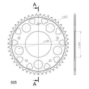 CORONA IN ACCIAIO P525 - Z47 Gilera GP 800 e aprilia SRV
