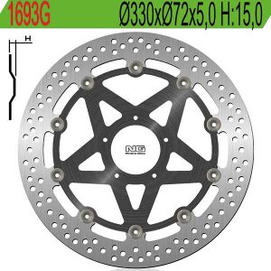 DISCO NG DUCATI 1693G - 330x72x5 mm h 15,00 - ANTERIORE FLOTTANTE codice 6591693G