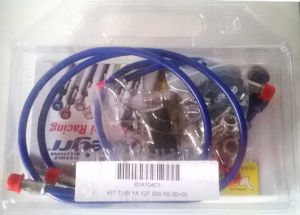 Kit Tubi Freno Allegri Yamaha R6 2006-2016 Colore tubo Blu Raccordo Ottone White Metal