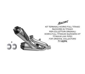 Arrow Terminali Works titanio (Dx+Sx) con raccordi in titanio Ducati Panigale V4 2018-2023