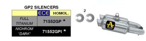 71552GP - Arrow Terminali GP-2 titanio (Dx+Sx) Ducati Hypermotard 950 / 950 SP 2019-2020