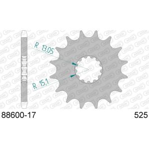 8860017 - Pignone Afam 17 denti per Triumph vari modelli (vedi descrizione), catena 525