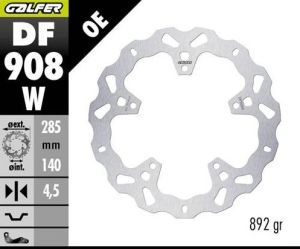 DF908W - DISCO WAVE POSTERIORE PER BMW R 1300 GS MY23/25 285X4.5MM