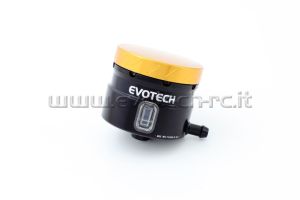 Serbatoio liquido freno anteriore tubo laterale EVOTECH corpo nero tappo oro