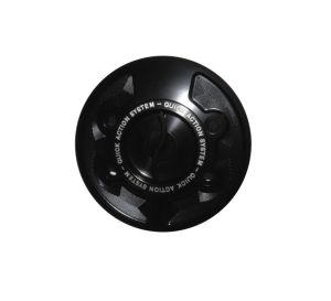 FC002N - Tappo Per Serbatoio con Chiusura Rapida Accossato, ricavato in alluminio CNC Tappo NERO Aprilia RSV4/Tuono 04-23