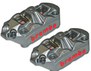 KIT PINZE FRENO M4 MONOBLOCCO BREMBO RACING 100MM + SET PASTIGLIE