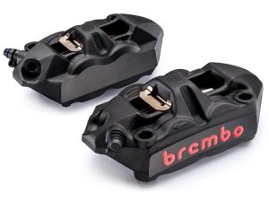 KIT COPPIA PINZE FRENO RADIALI NERE BREMBO RACING M4 MONOBLOCCO 100MM